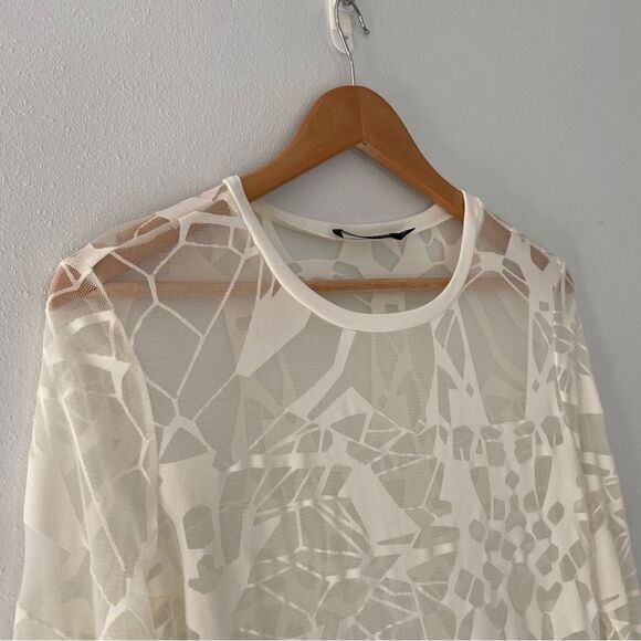Joeffer Caoc Abstract Mesh Long Sleeve Fitted Shirt size Small - Picture 6 of 6